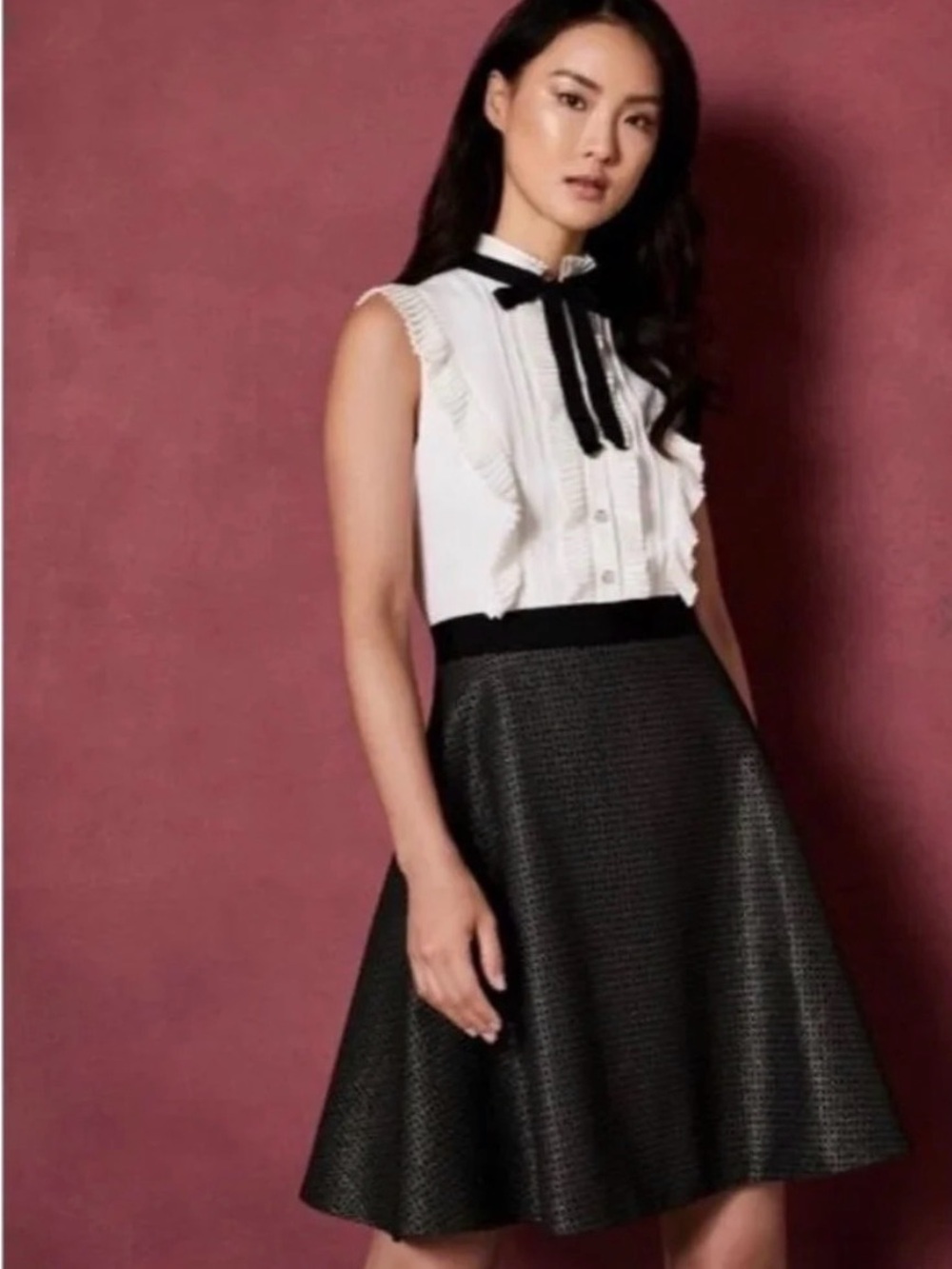 Ted Baker Black Textured Circle Skirt